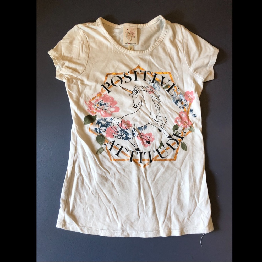 White and multicolor Kids shirt W Unicorn